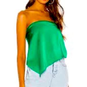 BY SUPERDOWN GREEN STRAPLESS asymmetrical design! VERY WELL MADE! NEVER WORN!